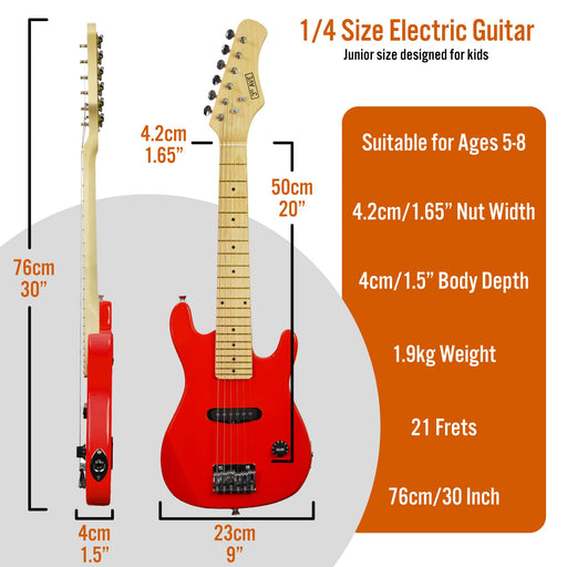 3rd Avenue Junior Electric Guitar Red Set