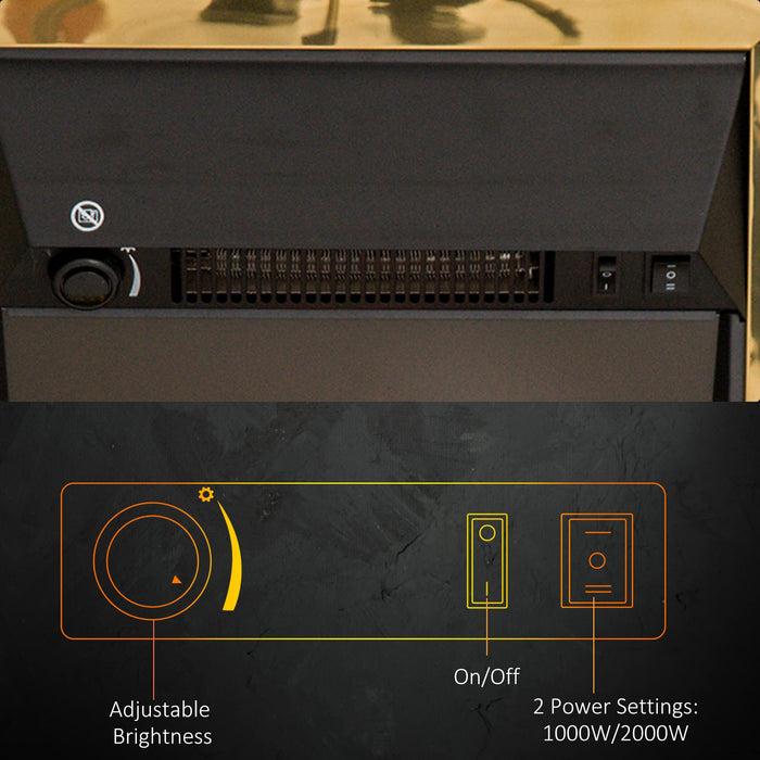 Homcom Modern Electric Fireplace Golden