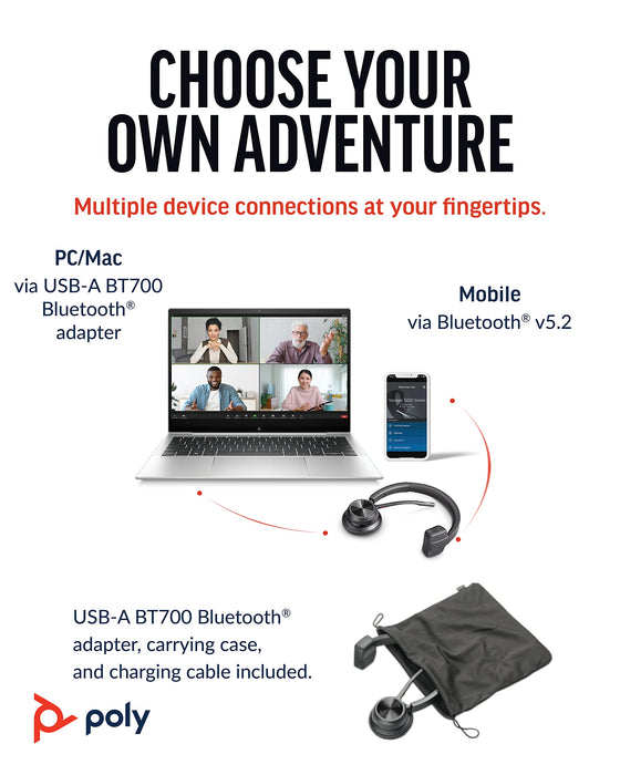 Poly 4310 UC Wireless Bluetooth Single-Ear USB-A Headset