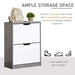 HOMCOM Shoe Cabinet Particleboard Grey and White 62.5 x 26 x 81 cm