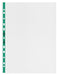 Rexel Punched Pockets A4 Green, Transparent 90 microns Polypropylene Up 11 Holes 12265 Pack of 100