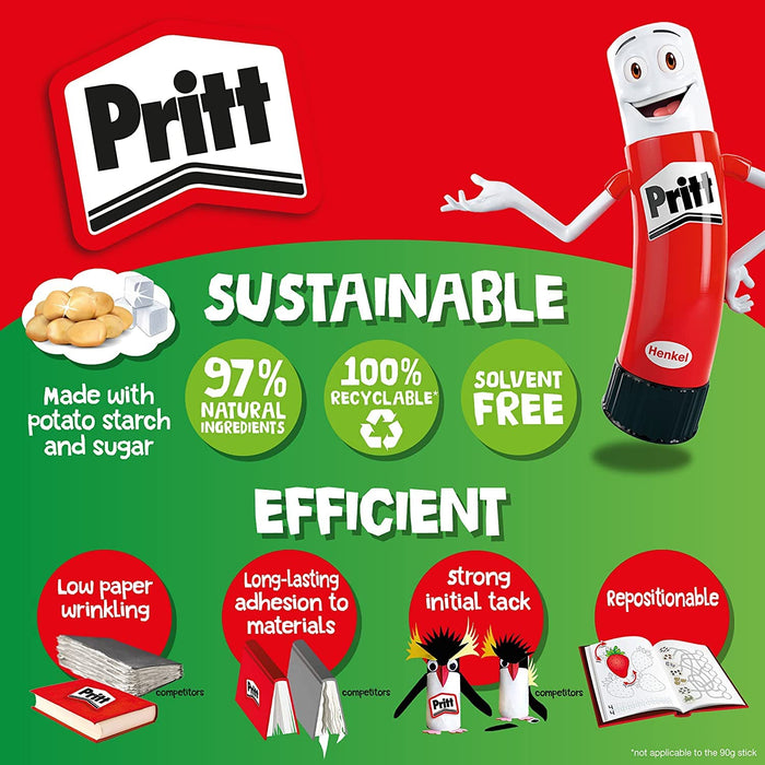 Pritt Glue Stick 43g Value Pack 4 + 1 Free