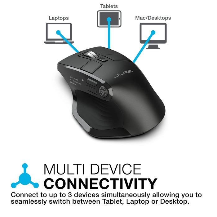 JLab Audio Epic 2400 DPI Wireless Bluetooth Mouse Black