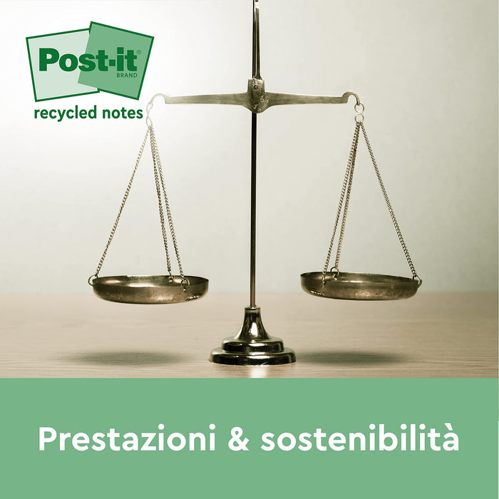 Post-it Recycled Sticky Notes Assorted Pastel 76 x 76 mm 100 Sheets Pack of 6