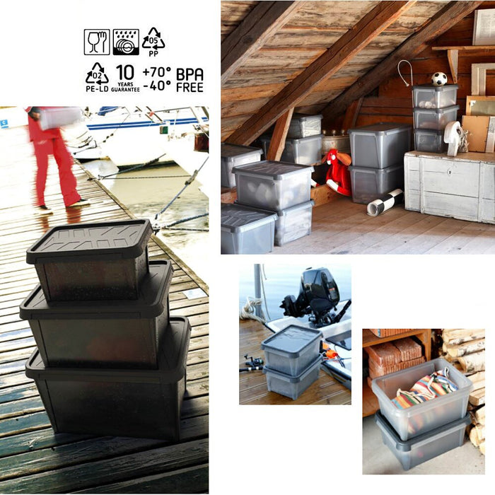 SmartStore Dry Storage Box With Lid 33 L Grey 40 x 50 x 27 cm