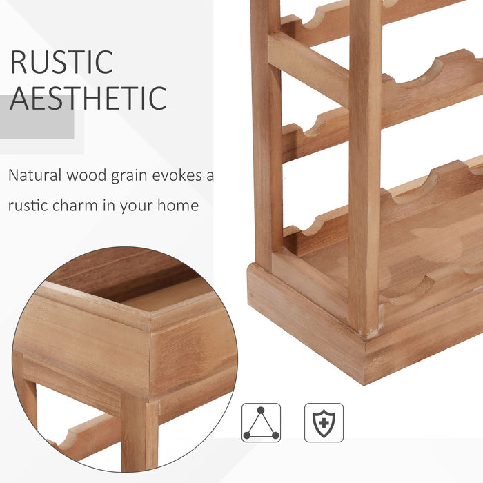 HOMCOM Wine Rack Wood Beige 2.25 x 7 x 7 cm