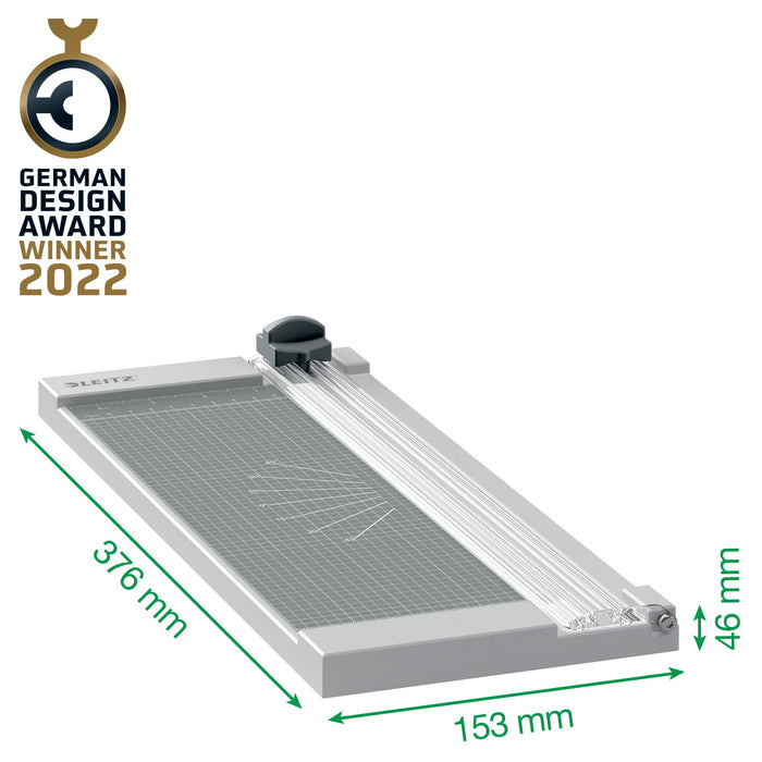 Leitz Precision Home Paper Trimmer 9025 A4 305 mm Retractable Fixed Blade Straight Cut Grey 8 Sheets