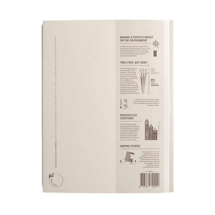 Djois Tree-Free Clip File Cream A4+ Cardboard 225 gsm 250 x 310 mm Pack of 10