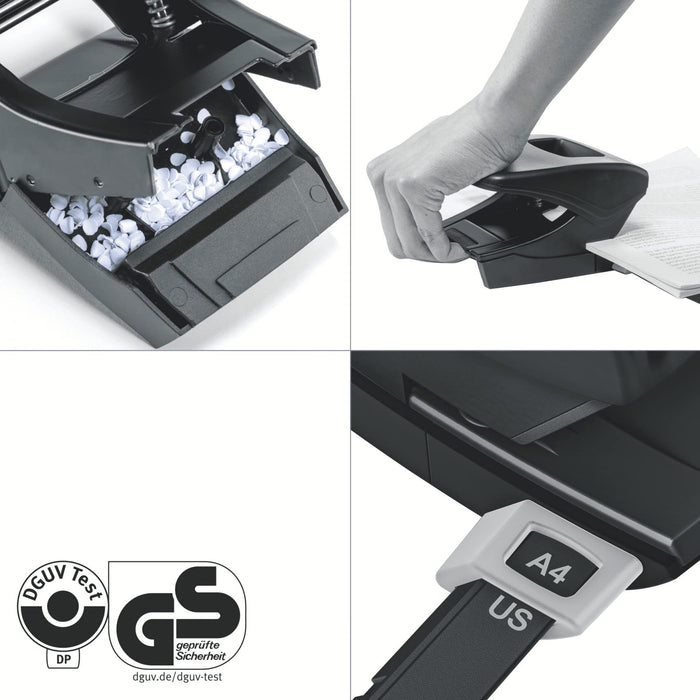 Leitz NeXXt Recycle 2 Hole Punch 5003 CO2 Compensated 45% Recycled Plastic 30 Sheets Black