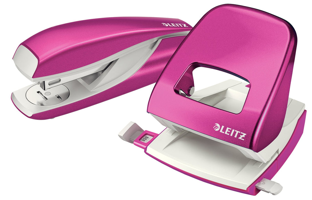 Leitz NeXXt WOW Metal 2 Hole Punch 5008 30 Sheets Pink