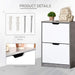 HOMCOM Shoe Cabinet Particleboard Grey and White 62.5 x 26 x 81 cm