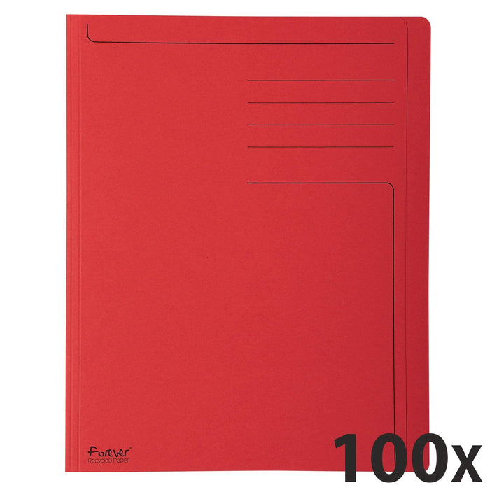Exacompta Forever Square Cut Folder A4 Red Manila 280 gsm Pack of 100