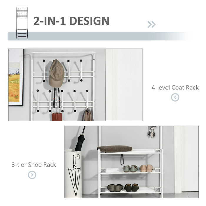 HOMCOM Multi-Purpose Rack And Organiser 831-115WT Steel White 300 mm x 670 mm x 1850 mm