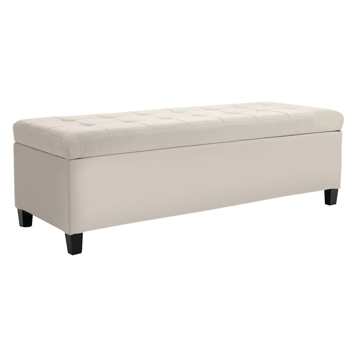 HOMCOM Storage Ottoman Padded Beige