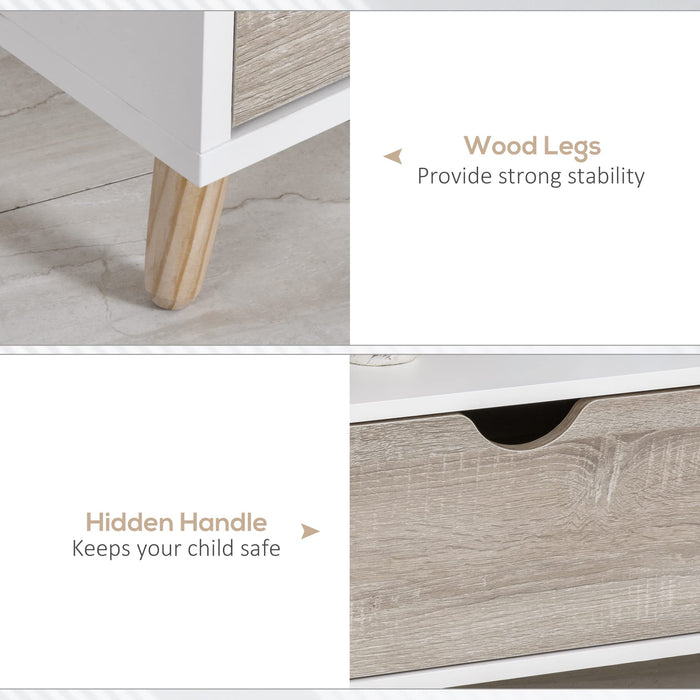 HOMCOM TV Stand with Drawers Fir Gray