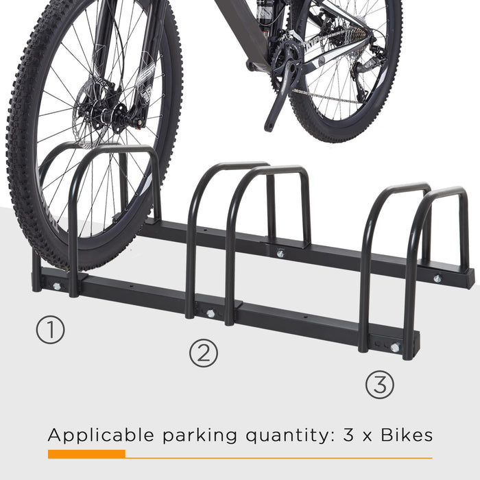 HOMCOM Bike Parking Rack, 130Lx33Wx27H cm, Steel-Black