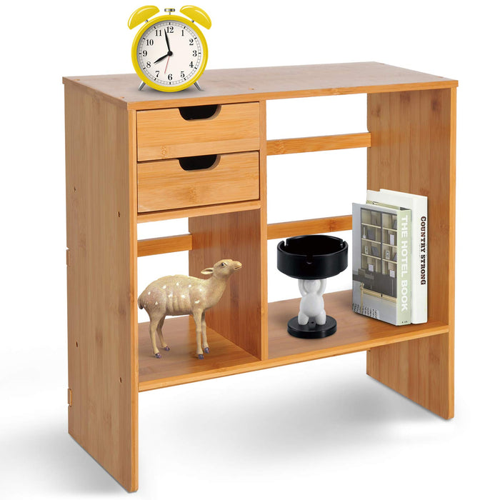 HOMCOM Desktop Organizer Wood Brown 19.5 x 46 cm
