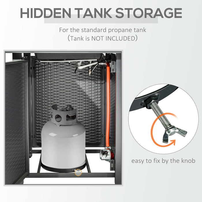 OutSunny Gas Fire Pit Table 842-260V70 Metal