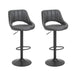 HOMCOM Bar Stool Leather Grey Pack of 2