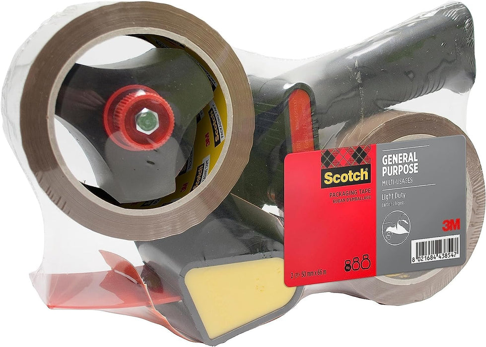 Scotch H180 Packing Tape Dispenser 50mm x 66m Black incl. 2 Rolls of adhesive tape