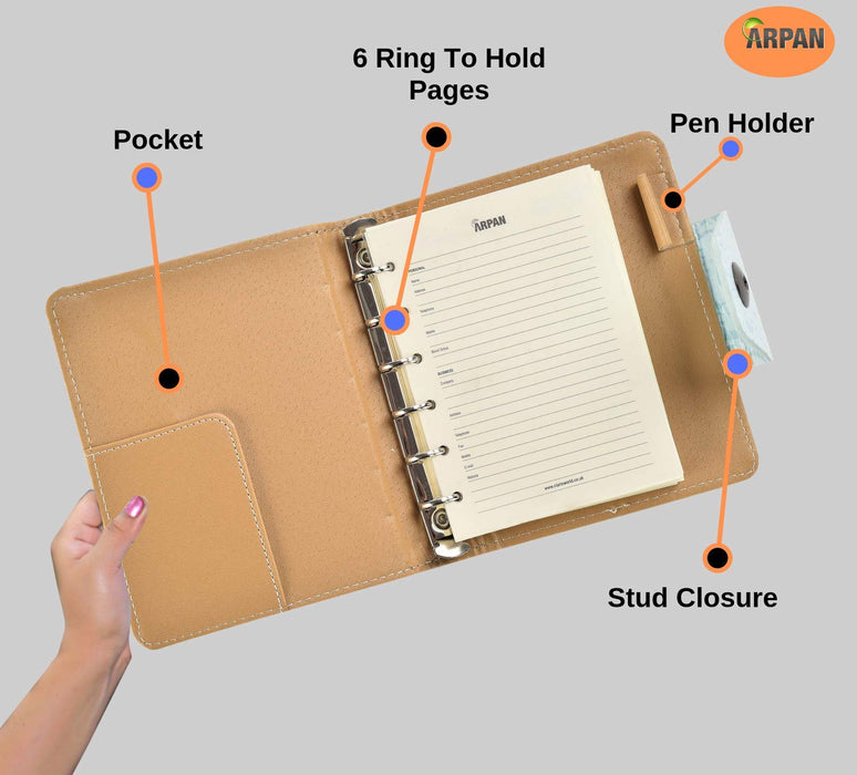 ARPAN Personal Organiser ST-2290GR Week to View A6 Grey