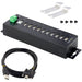 StarTech.com 10-Port Industrial USB 2.0 Rugged Hub with ESD Level 4 Protection
