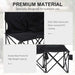 Outsunny 6 Seater Folding Sports Bench Outdoor Picnic Camping Portable Chair w/Cup Holder & Carry Bag - Black