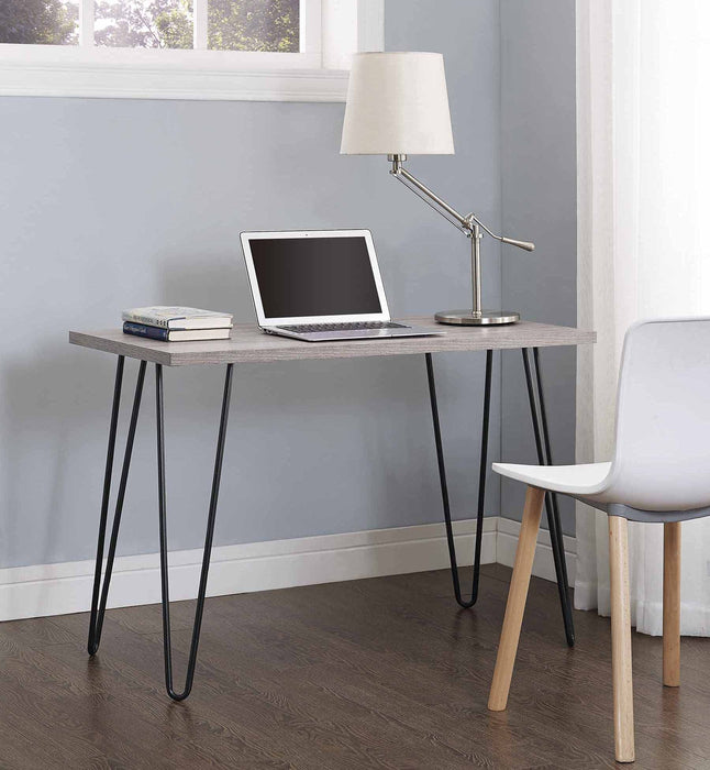 DOREL HOME Desks 9851296PCOMUK Grey Oak 1,016 (W) x 495.04599999999994 (D) x 680 (H) x 680 - 680 (H) mm