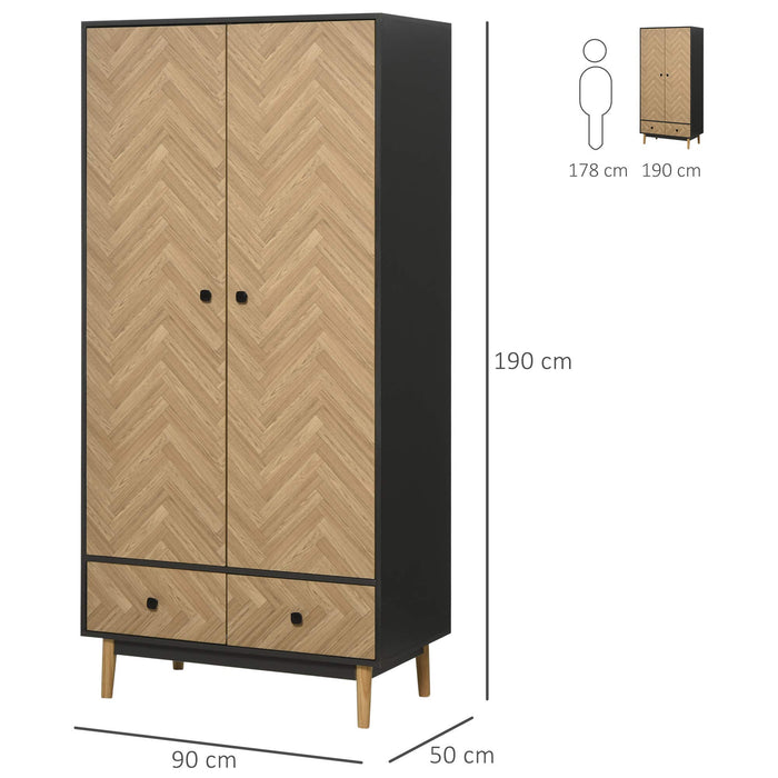 HOMCOM Modern Wardrobe Cabinet Wood