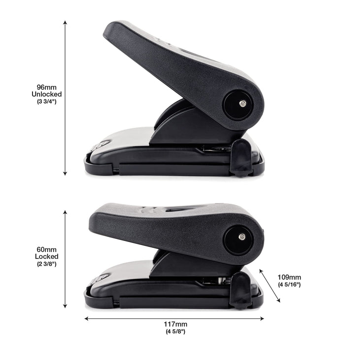 Rapesco Germ-Savvy Antibacterial 827-P 2-Hole Punch, 30 sheets, Black