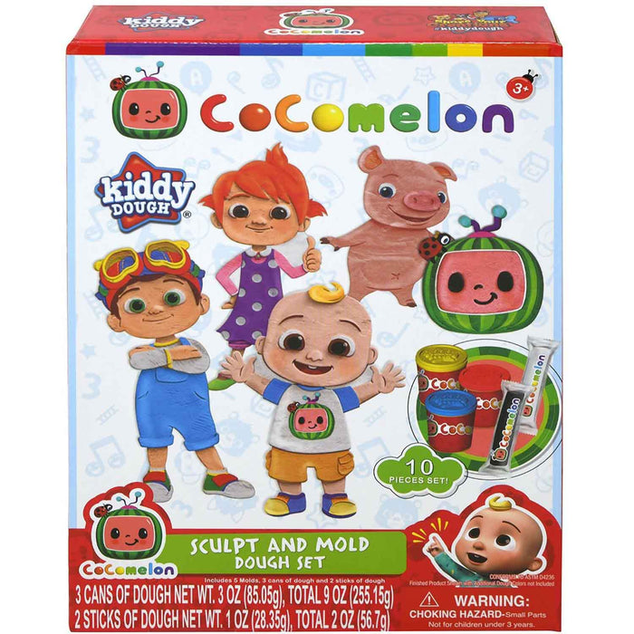 Cocomelon: Kiddy Dough - Sculpt and Mold Dough 10-Piece Set