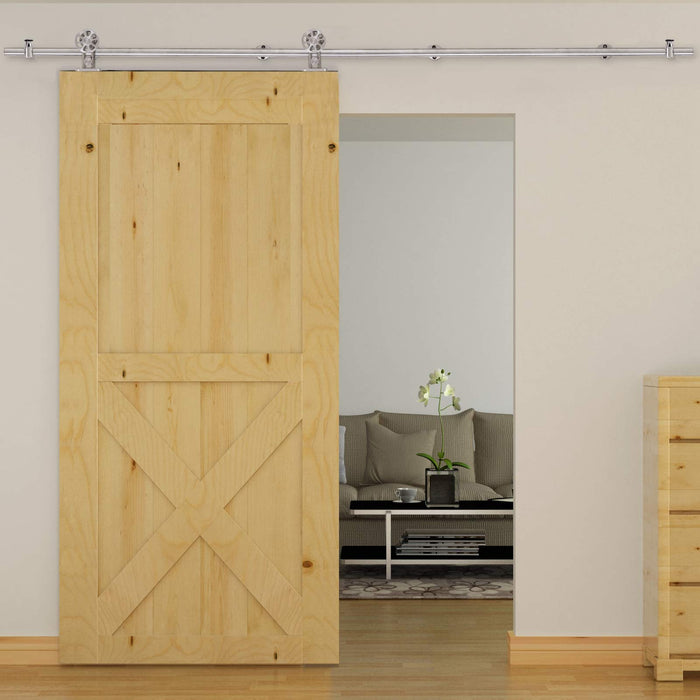 HOMCOM Sliding Door Kit Silver 25 x 200 mm