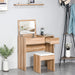 HOMCOM Dressing Table 831-193 Foam, Glass, Leather, Particle Board Wood 400 mm x 800 mm x 790 mm