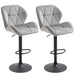 HOMCOM Bar Stool Fabric Light Grey Pack of 2
