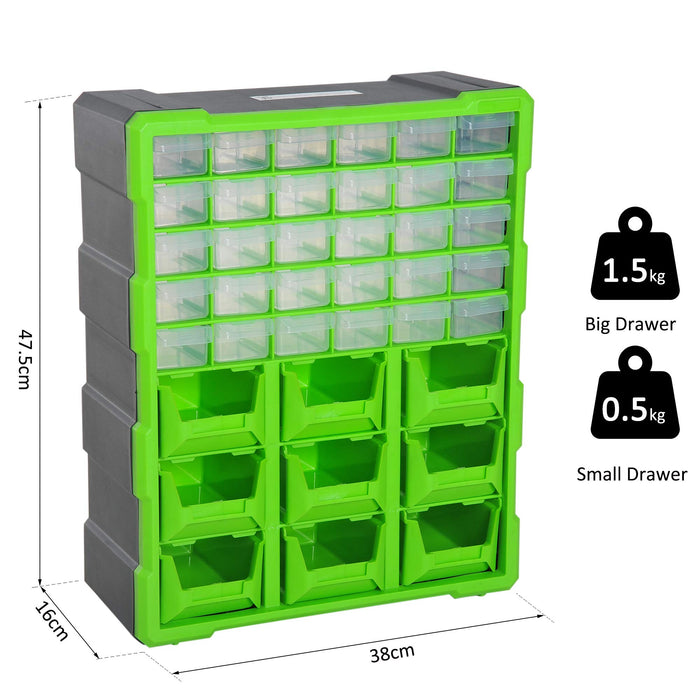 DURHAND Organiser B40-020 Polypropylene Green 380 mm x 160 mm x 475 mm