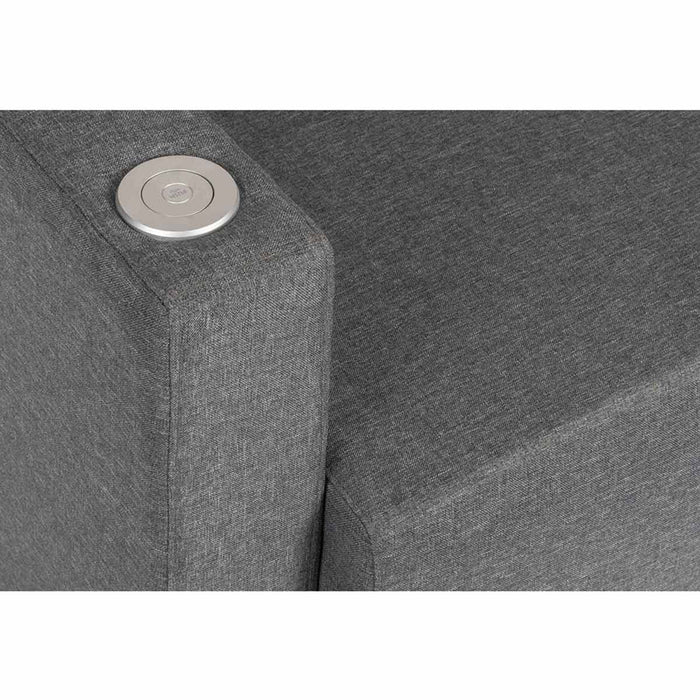 Cube Modular Fabric Armrest with USB Left Arm Only Dark Grey - 6972L