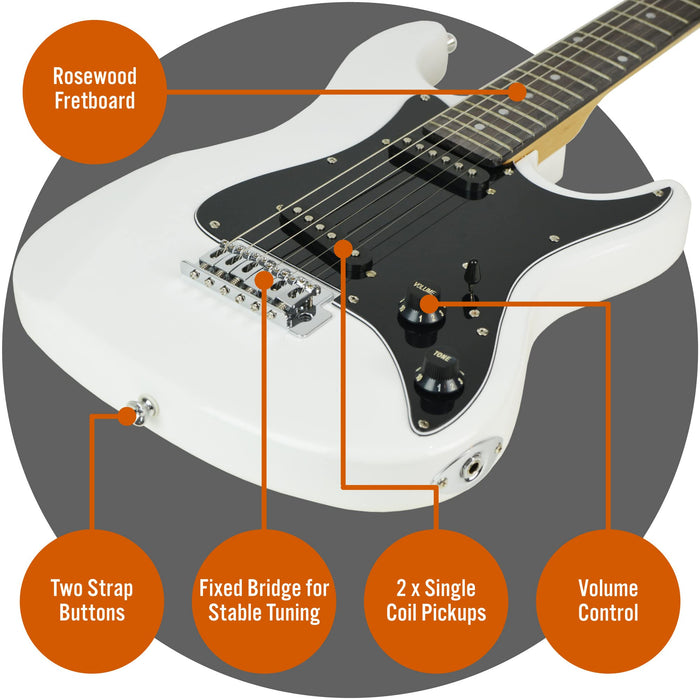 3rd Avenue 3/4 Electric Guitar Set White