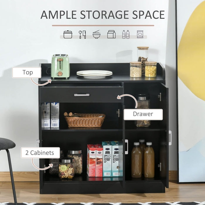 HOMCOM Storage Cabinet 838-221BK MDF (Medium-Density Fibreboard)