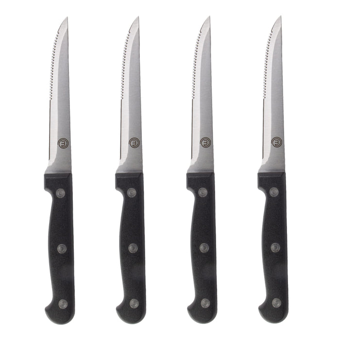 MasterChef Steak Knife Set Stainless Steel, ABS Black, Silver 11 cm