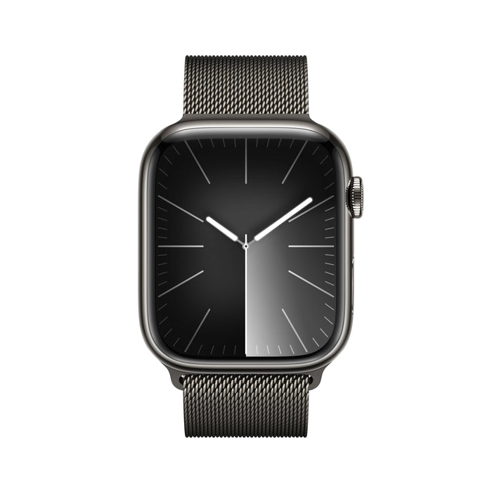 Apple Watch Series 9 (GPS + Cellular) - 45 mm - graphite stainless steel - smart watch with milanese loop - 64 GB - Wi-Fi, LTE, UWB, Bluetooth - 4G - 51.5 g