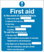 First Aid Sign First Aid Vinyl 23 x 19.5 cm