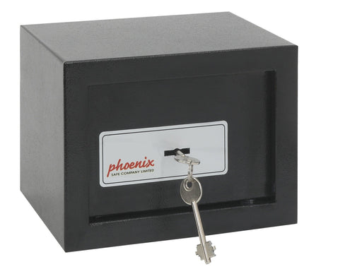 Phoenix Security Safe with Key Lock Compact Home Office SS0721K 170 x 230 x 170mm Black