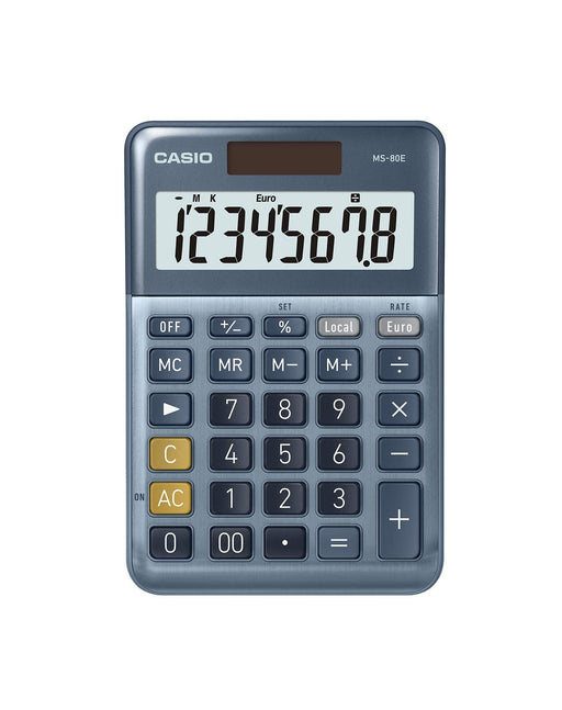 Casio MS-80E Desktop Calculator 8 Digit LCD Display Blue
