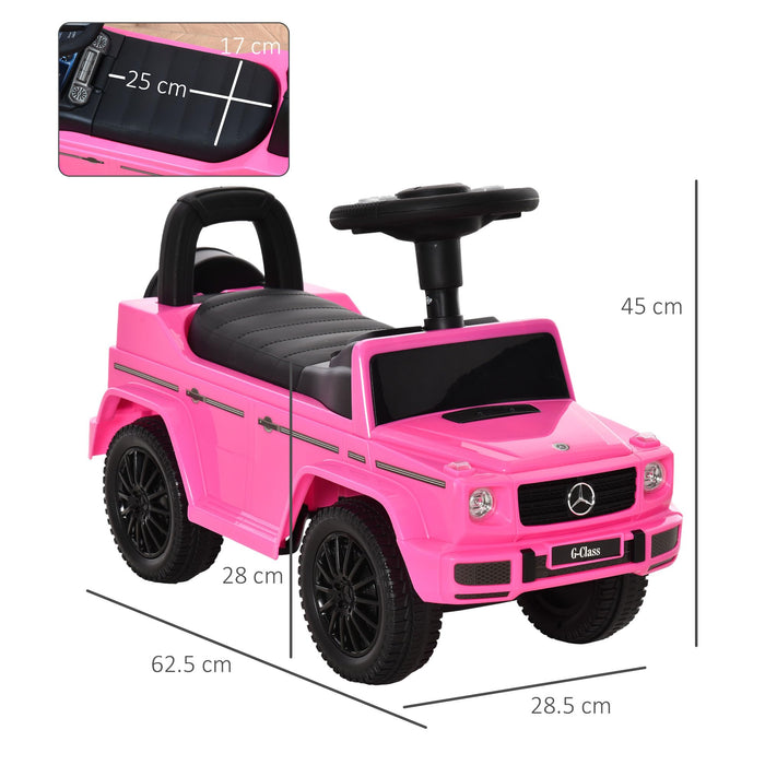 HOMCOM Benz G350 Push Car with Horn Pink