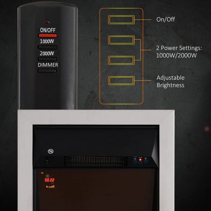 HOMCOM Modern Electric Fireplace Silver