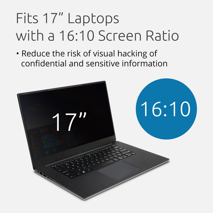 Kensington 2 Way Removable Privacy Filter for 43.2 cm (17") Laptop 16:10