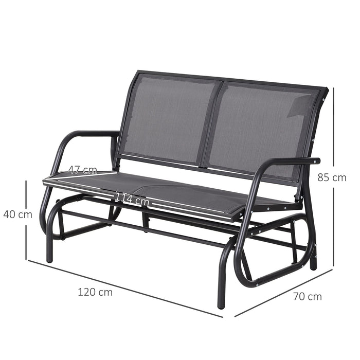 OutSunny Bench 700 x 1,200 x 850 mm ?Metal, Fabric Grey