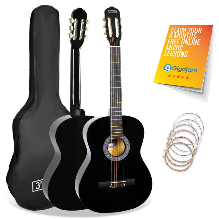 3rd Avenue Classical Guitar Black Full Size