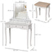 HOMCOM Dressing Table Set White 5 Drawers