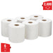 WYPALL Wiping Paper 7278 L20 2 Ply Centrefeed White 6 Rolls of 400 Sheets